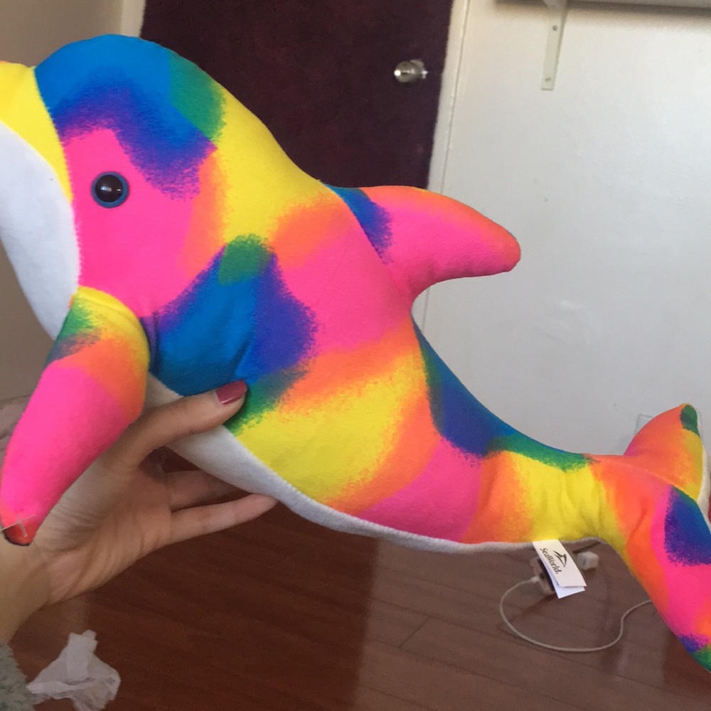 Multicolor dolphin stuff animal